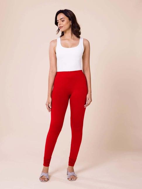 go colors! red cotton leggings