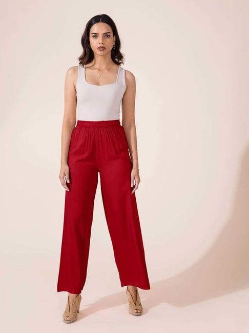 go colors! red relaxed fit palazzos