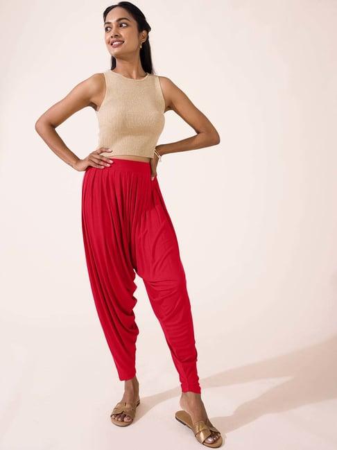go colors! red relaxed fit patiala pants
