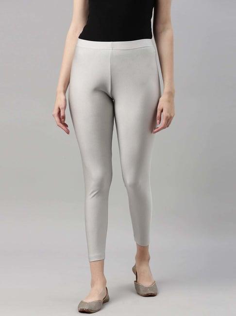 go colors! silver slim fit crop leggings