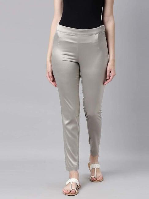 go colors! silver slim fit pants