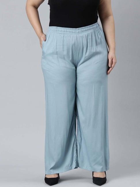 go colors! sky blue relaxed fit palazzos