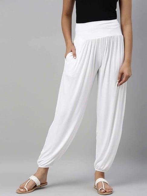 go colors! white relaxed fit harem pants