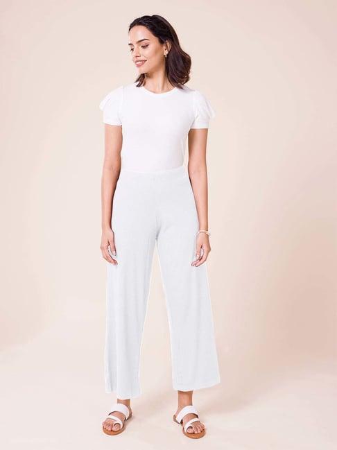 go colors! white relaxed fit palazzos