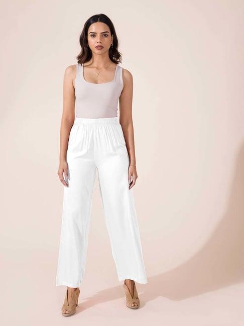 go colors! white relaxed fit palazzos