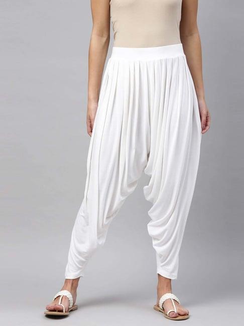 go colors! white relaxed fit patiala pants