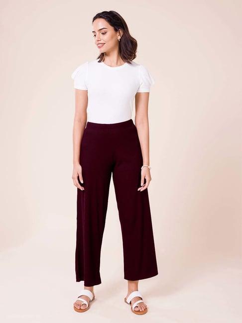 go colors! wine relaxed fit palazzos