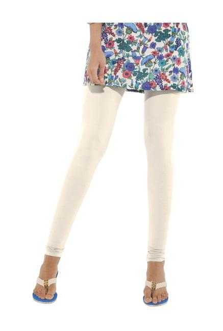 go colors cream skinny fit churidar