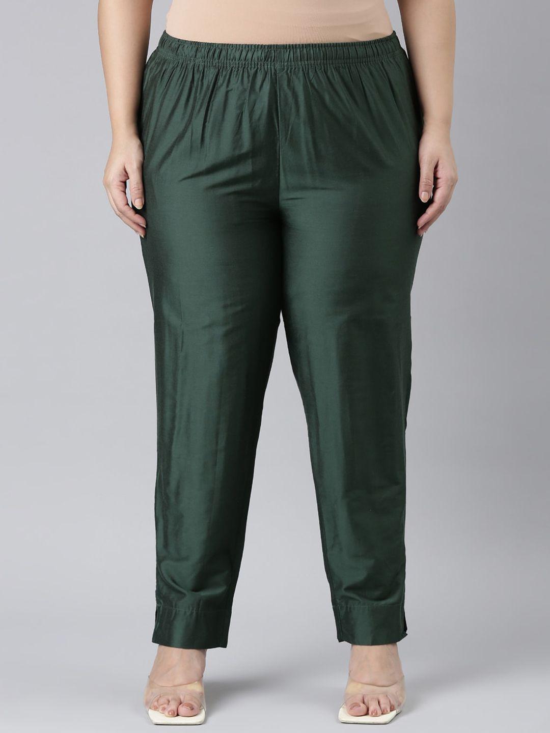 go colors women plus size tailored tapered fit cigarette trousers