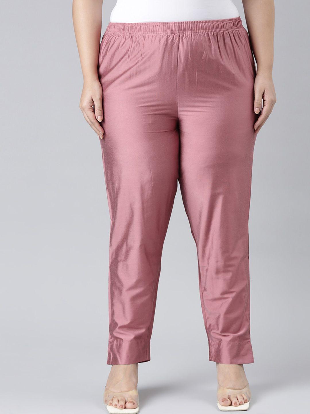 go colors women plus size tailored tapered fit modal trousers