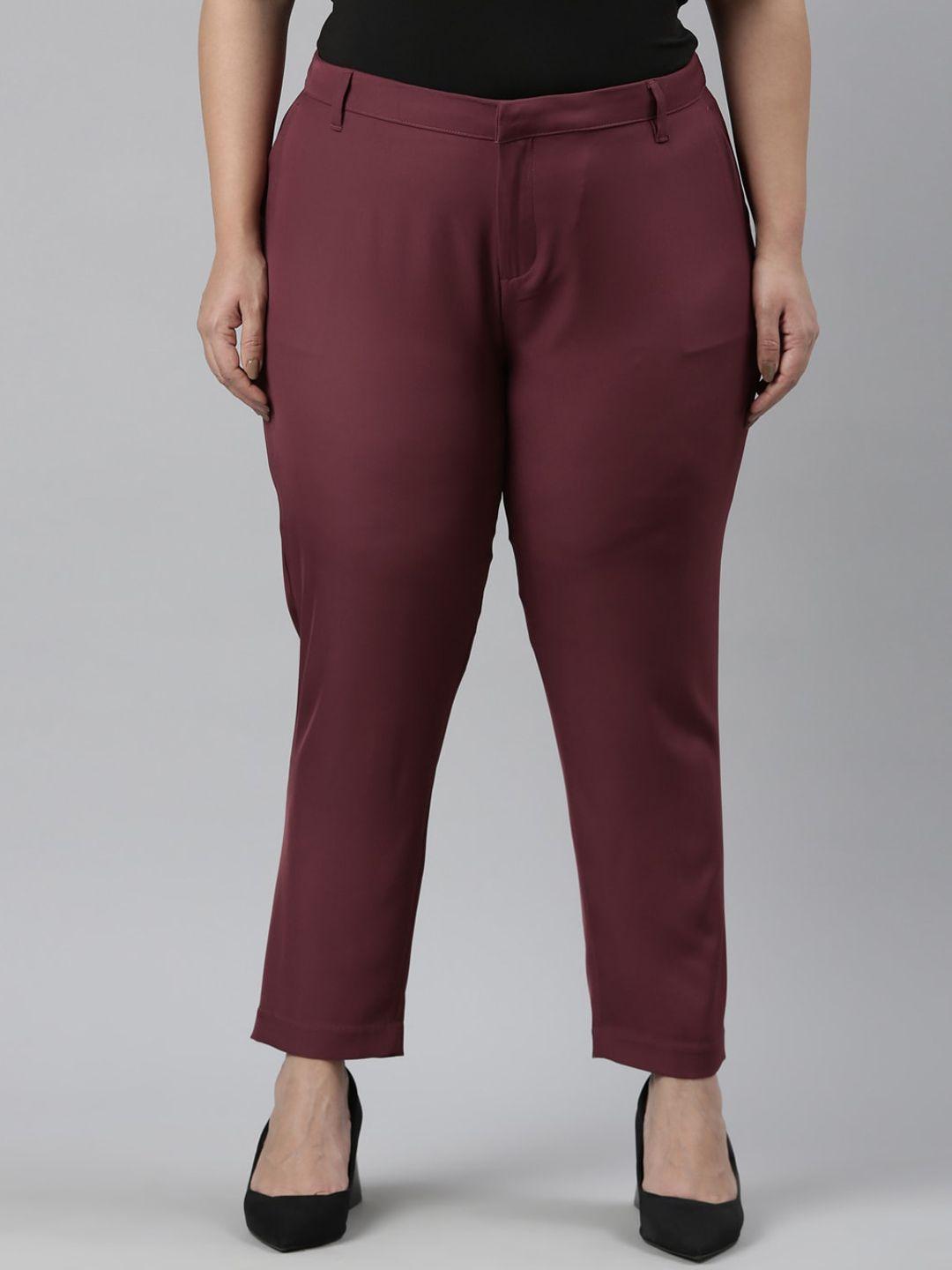 go colors women plus size tailored tapered fit trousers