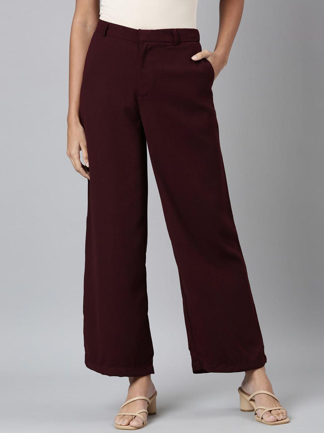 go colors women red high-rise trousers