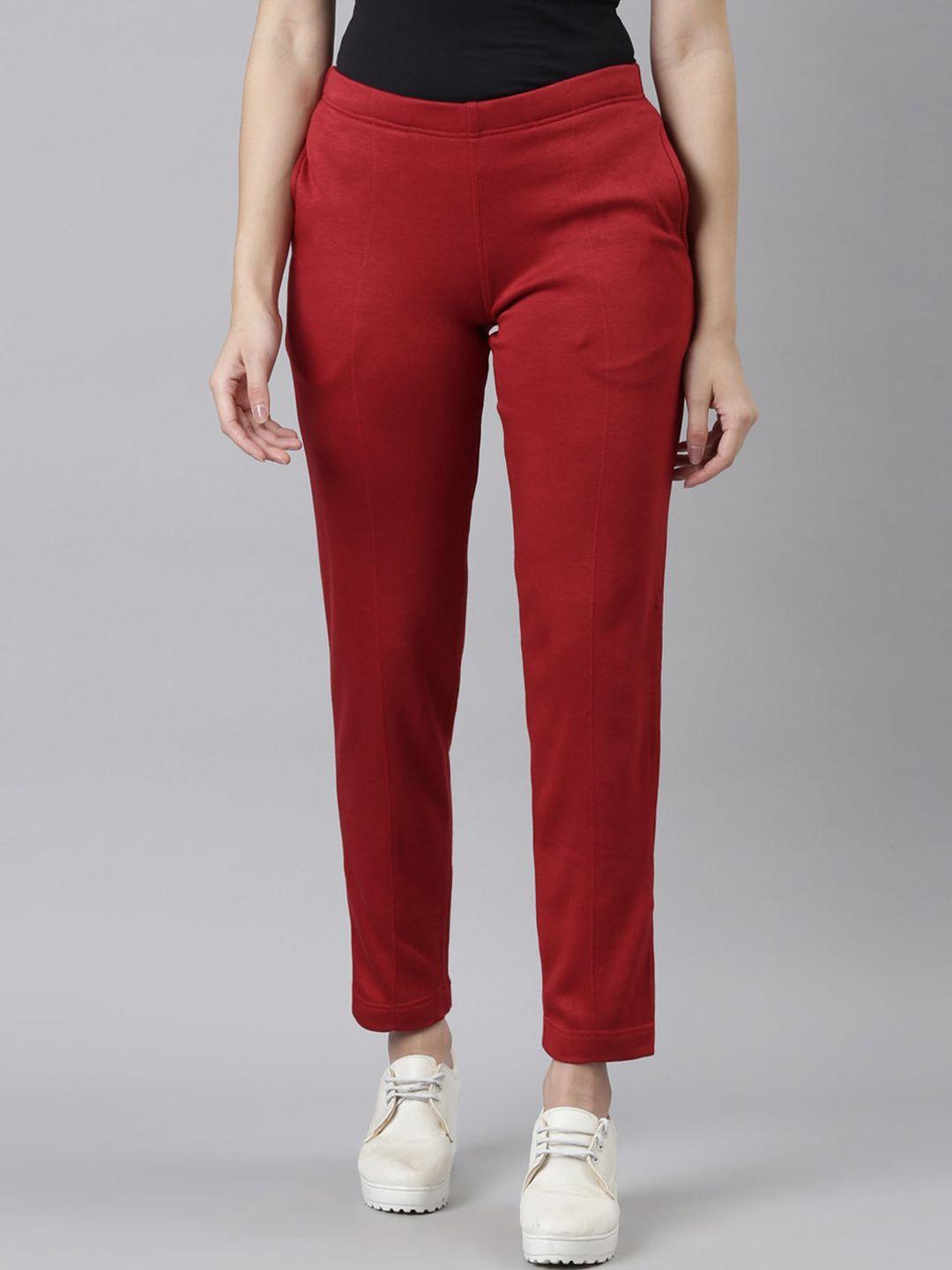 go colors women tailored tapered fit trousers