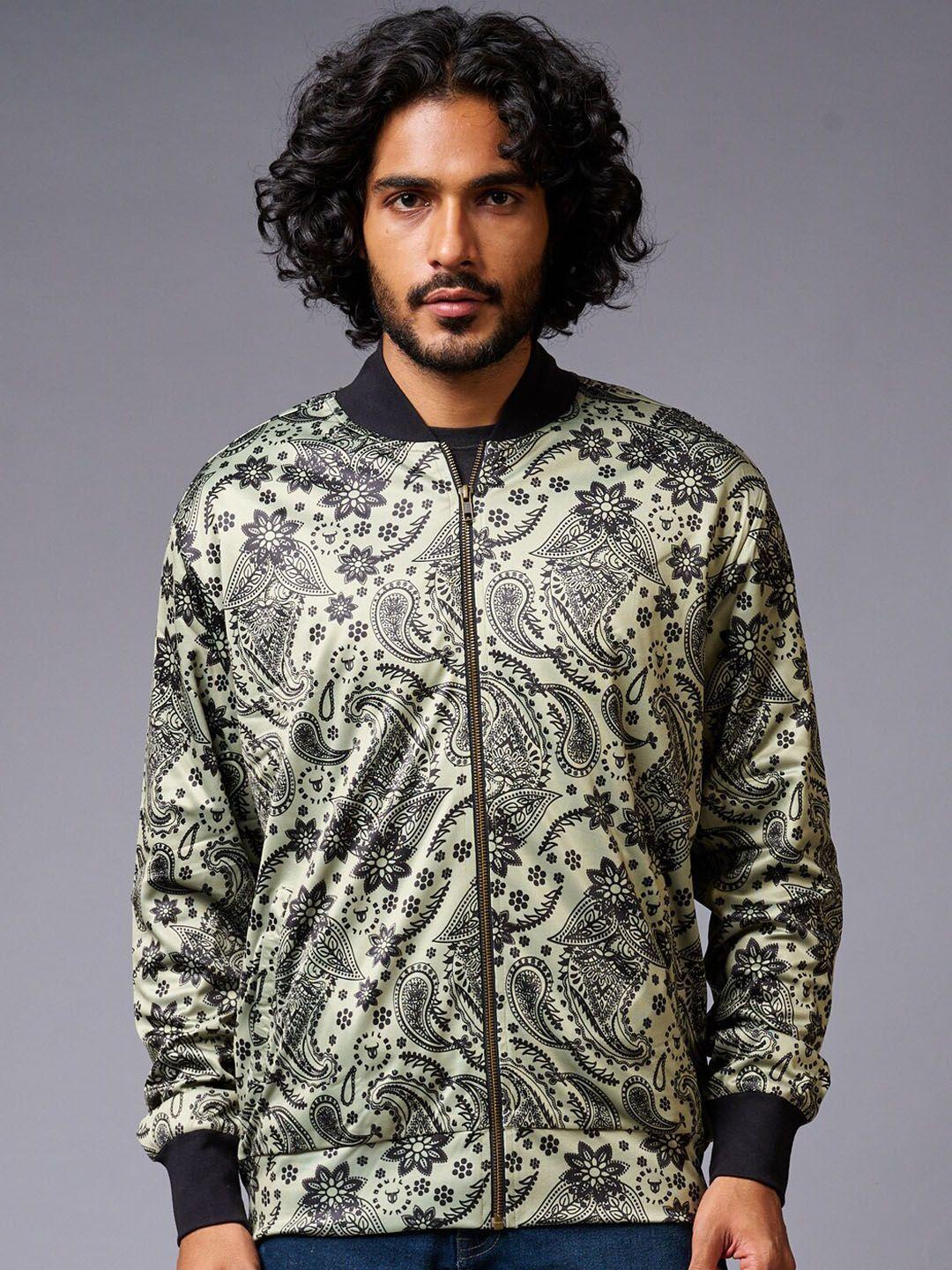 go devil men green crop running bomber with patchwork jacket