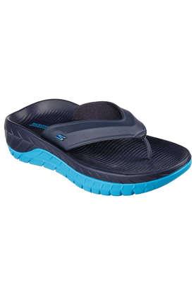 go recover synthetic leather slipon men's sandals - navy