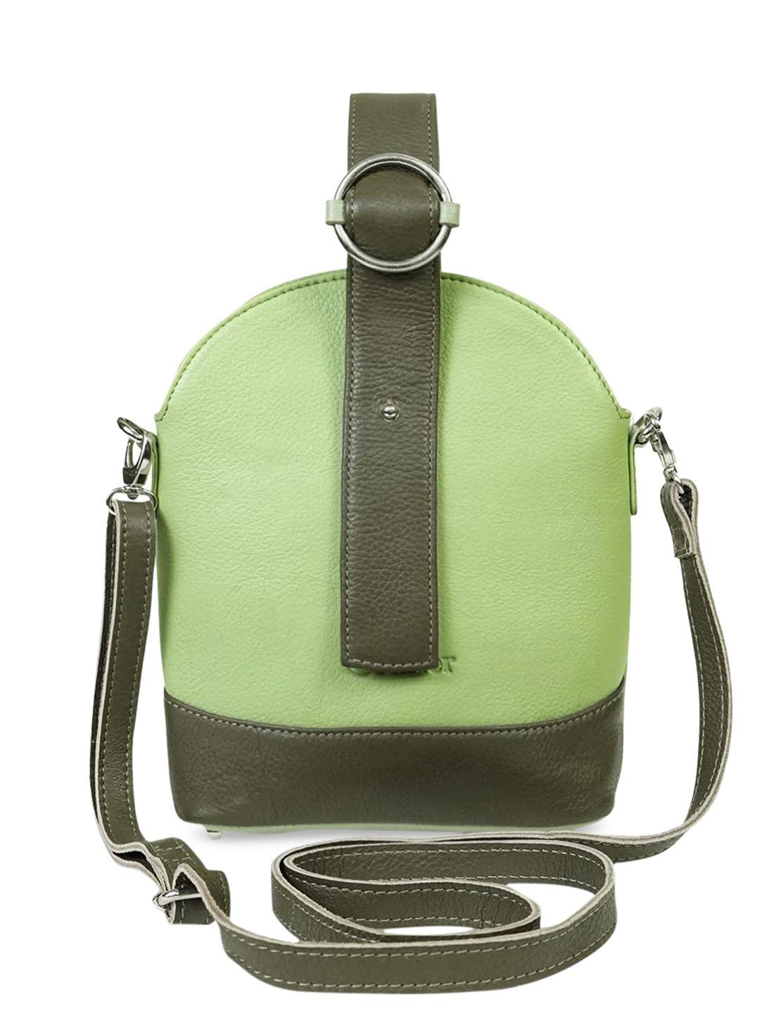 goatter green leather shopper handheld bag