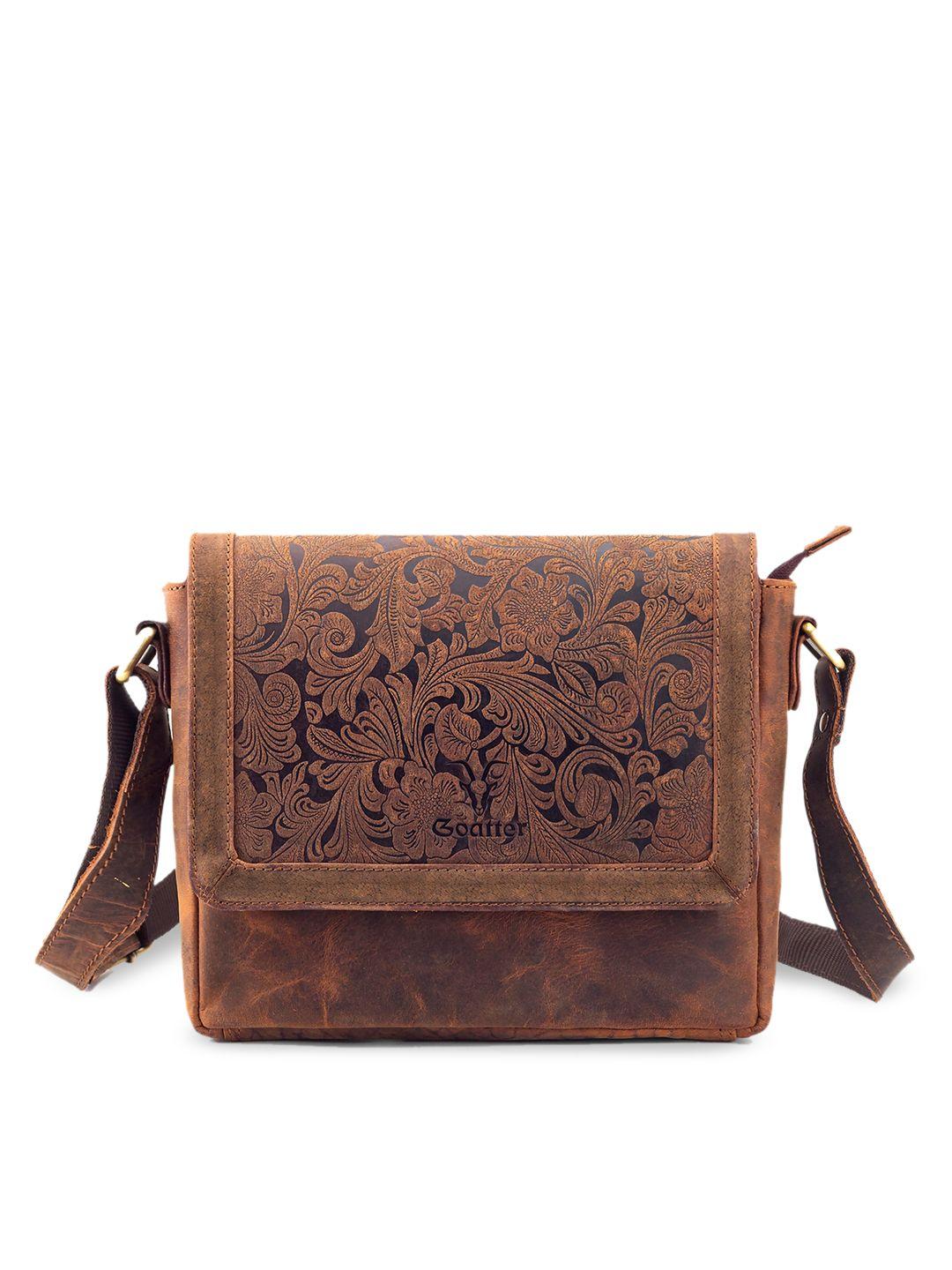 goatter leather structured sling bag