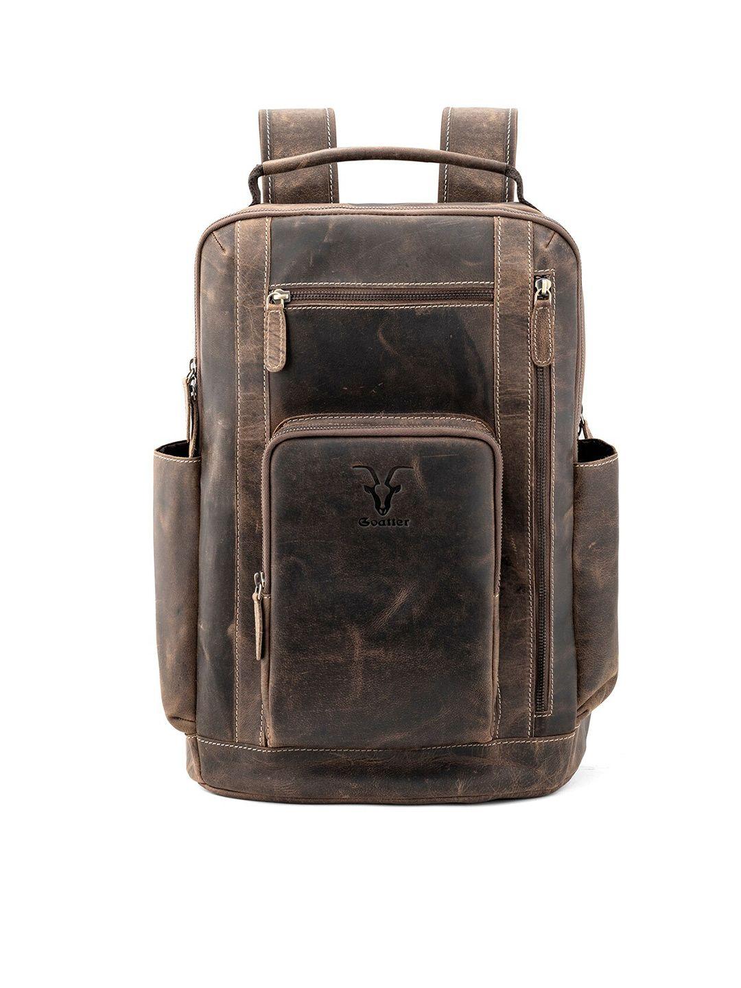 goatter men brown backpack with compression straps