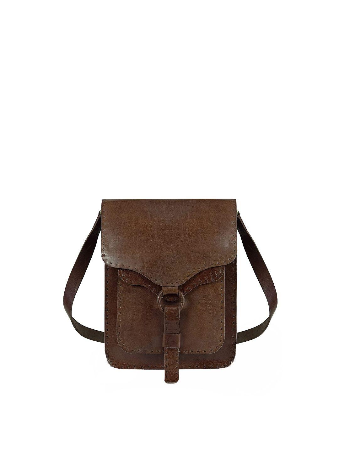 goatter men coffee brown messenger bag