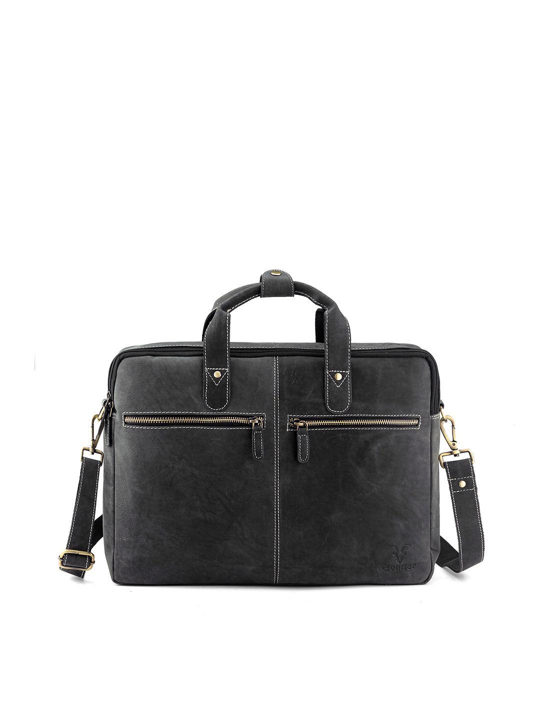 goatter men leather laptop bag