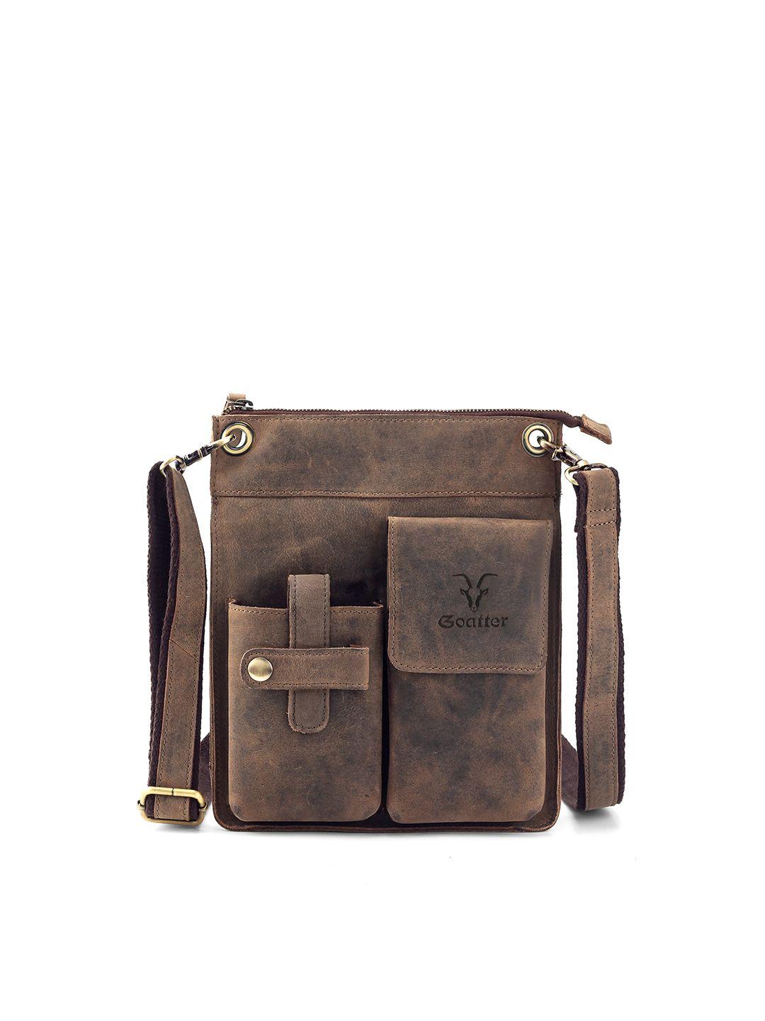 goatter men leather messenger bag