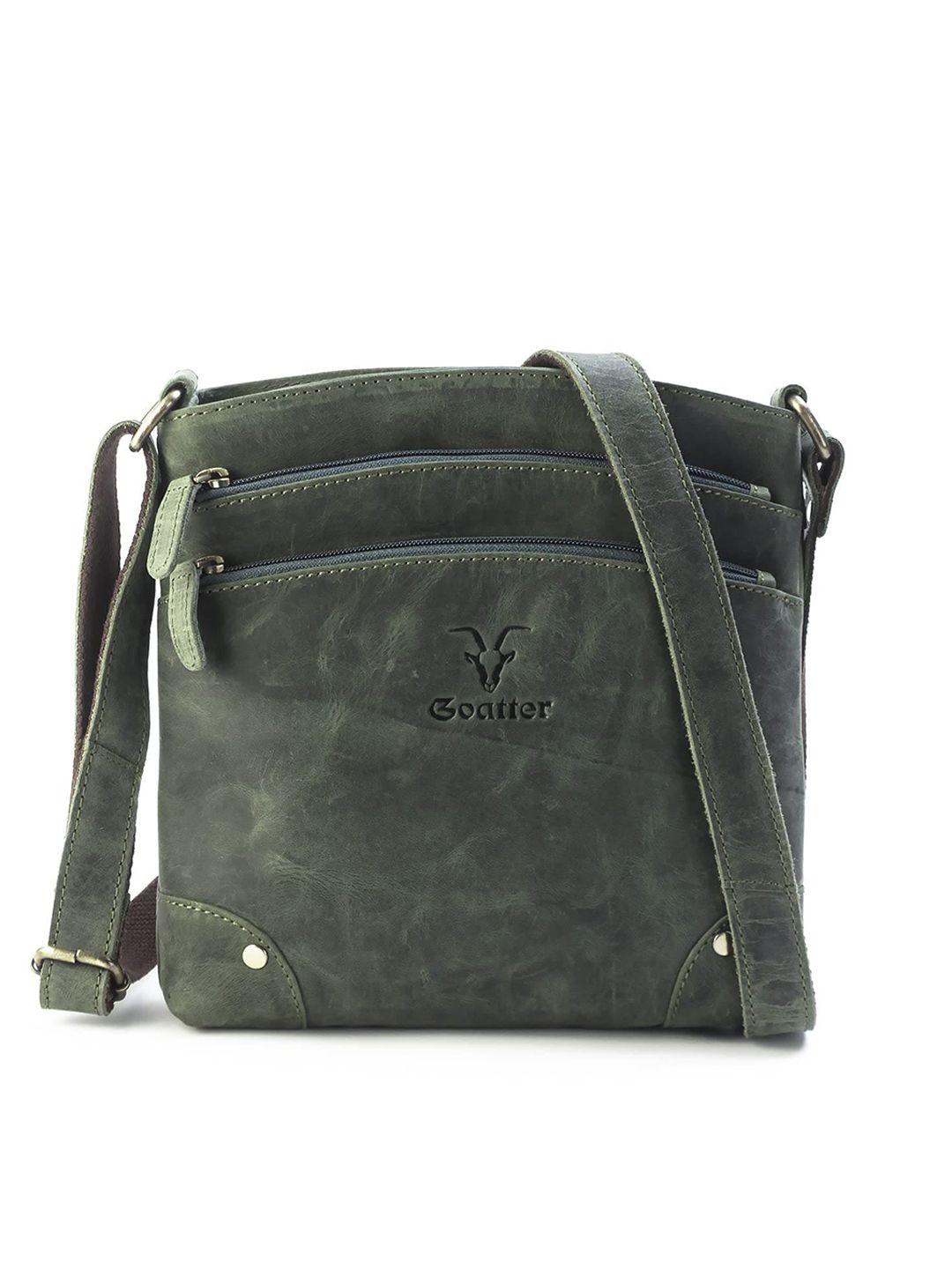 goatter textured leather structured sling bag