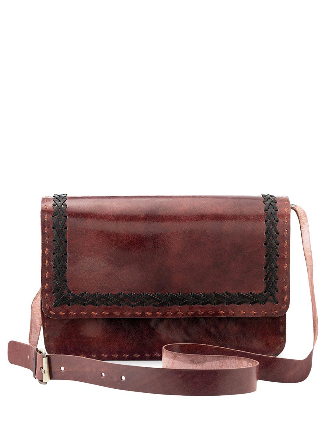 goatter women textured genuine leather sling bag