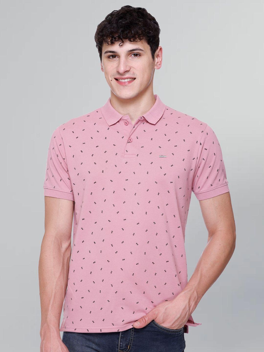 godfrey men pink polo collar pockets t-shirt