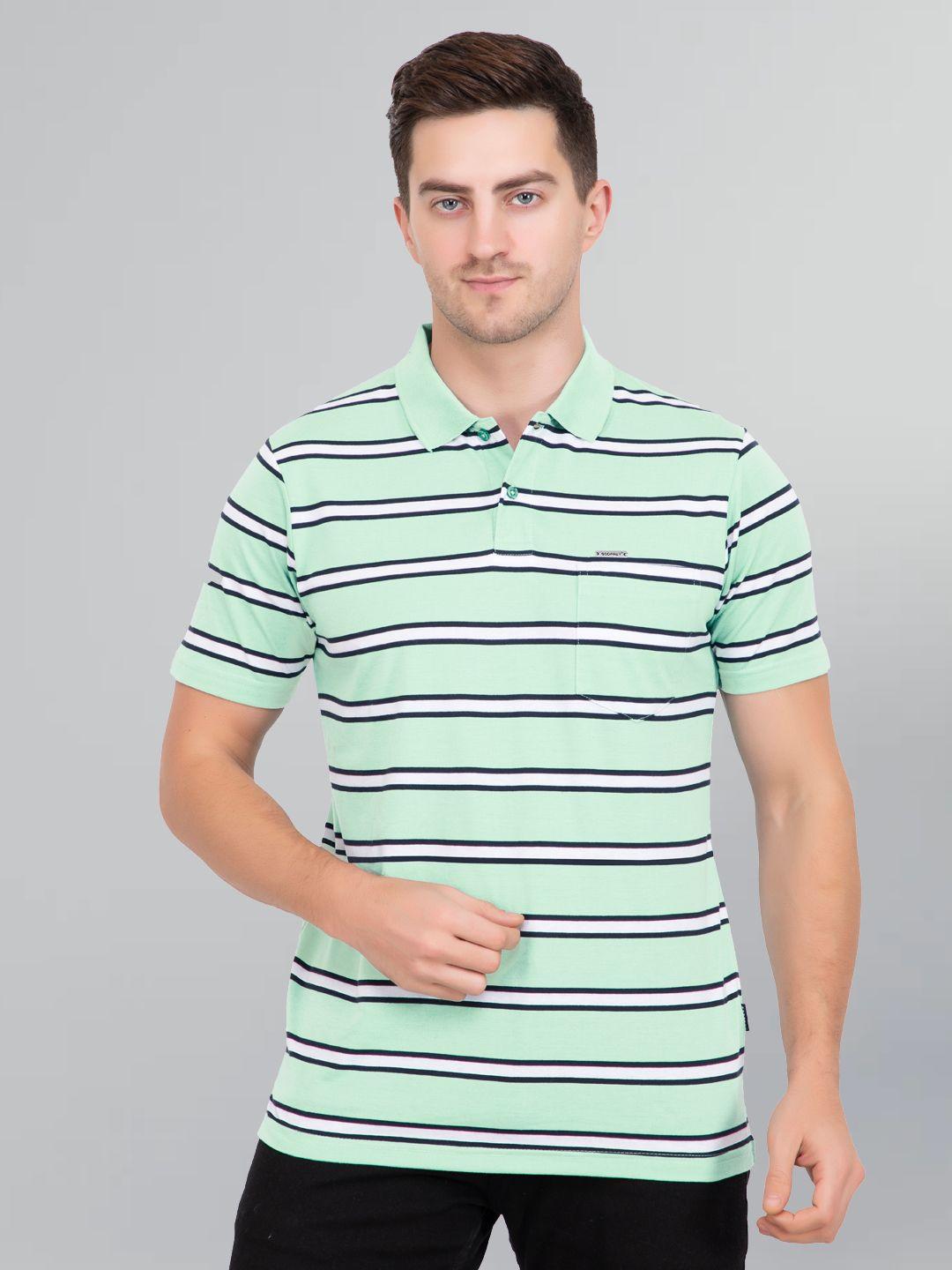 godfrey men striped polo collar t-shirt