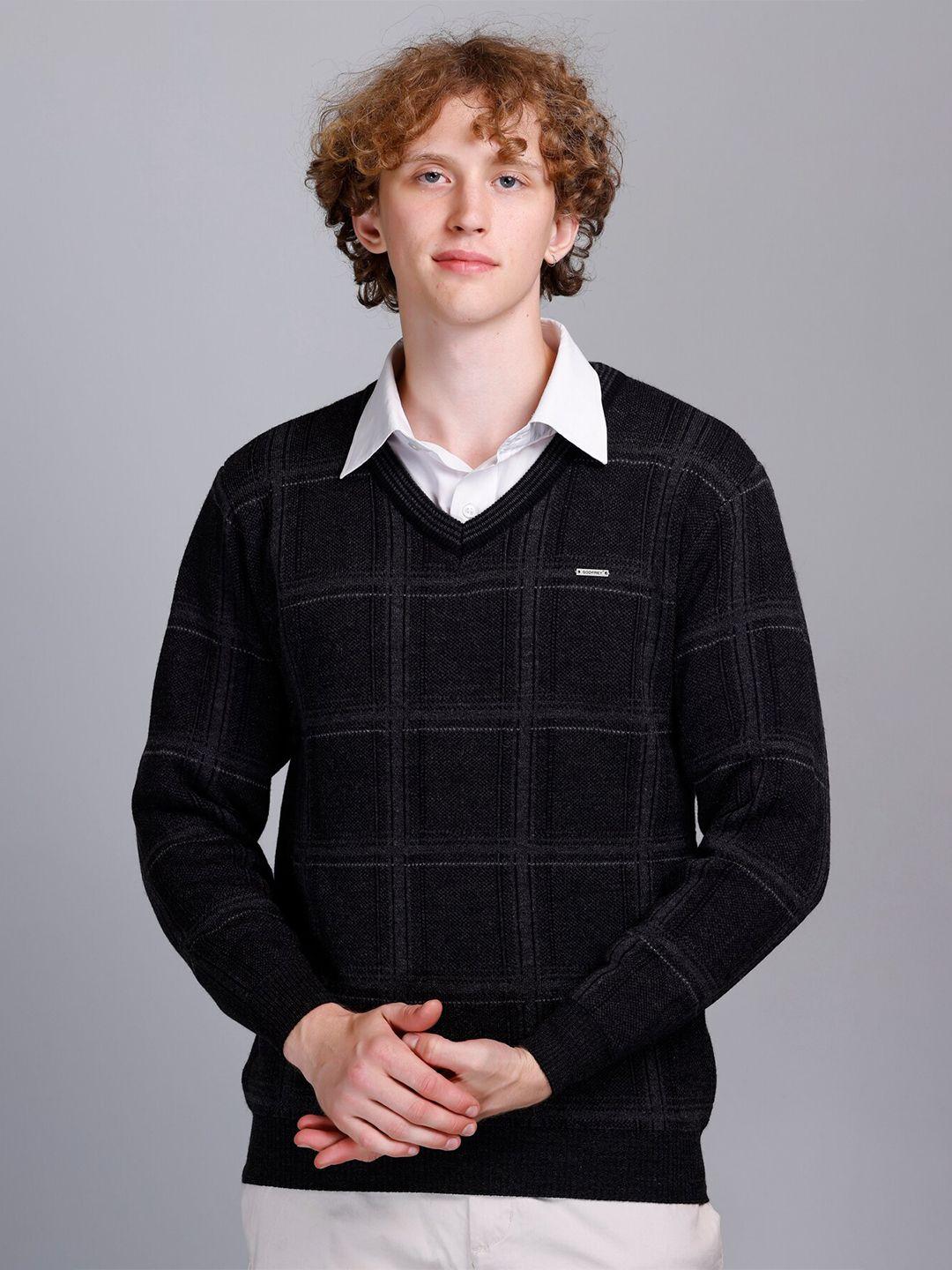 godfrey checked woolen pullover sweater