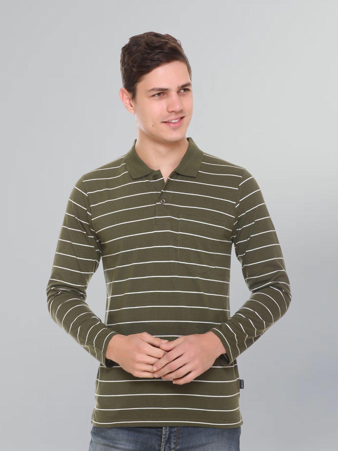 godfrey men striped polo collar t-shirt