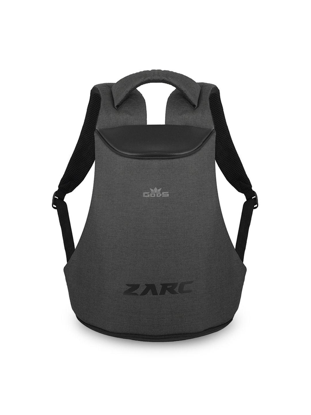 gods unisex grey & black zarc anti-theft laptop backpack