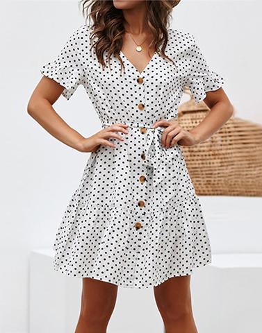 going crazy button up skater dress