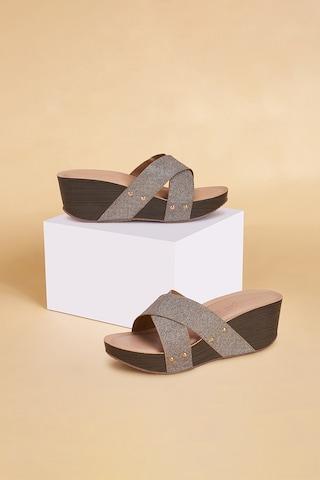 gold  casual women wedge