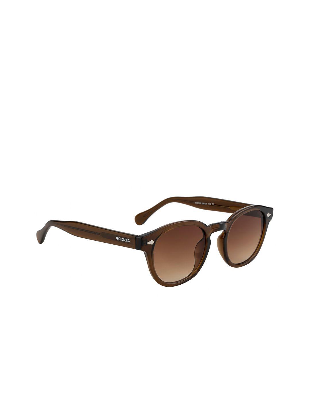 gold berg unisex brown lens & brown wayfarer sunglasses with uv protected lens