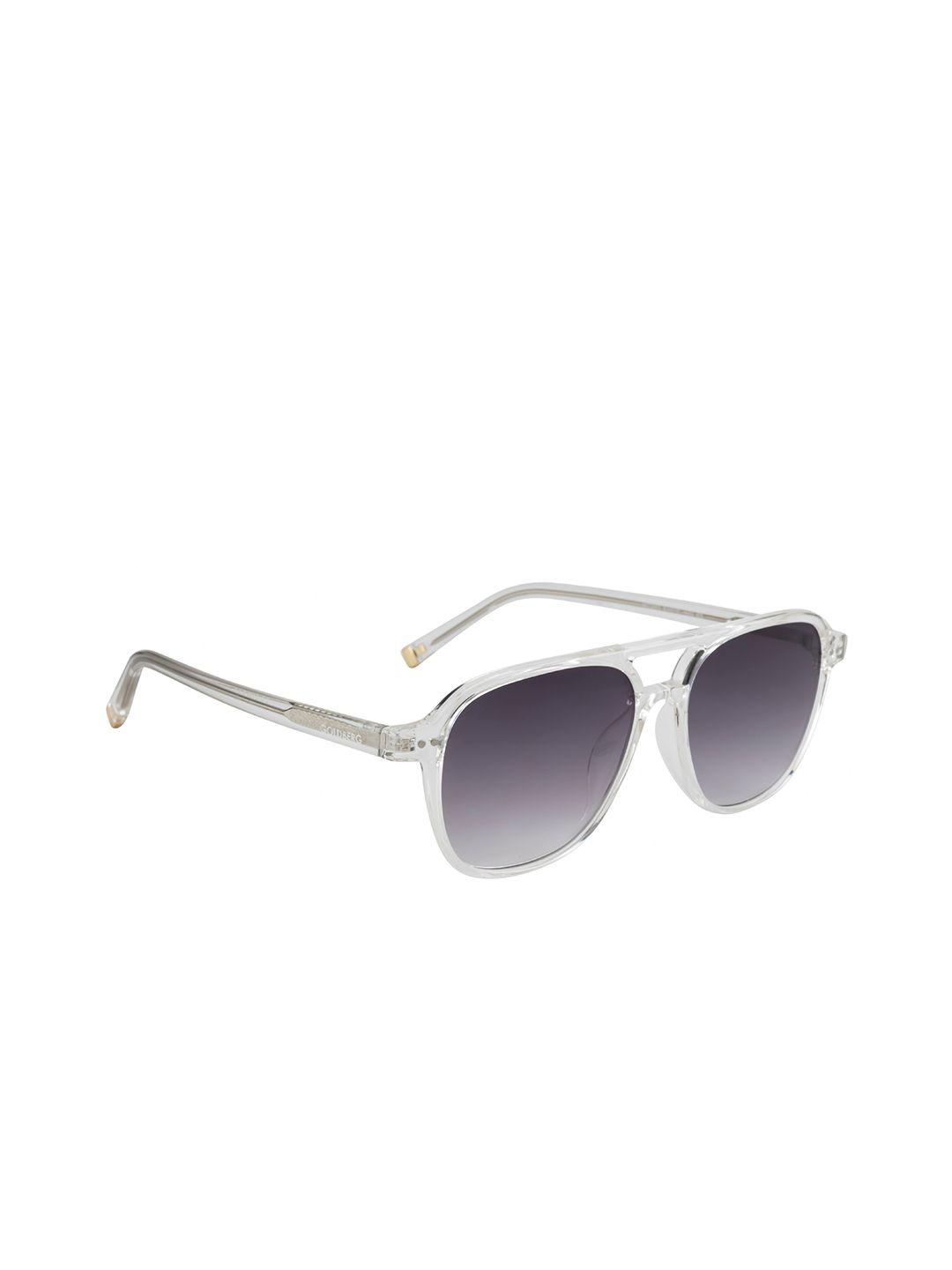 gold berg unisex grey lens & gunmetal-toned aviator sunglasses with uv protected lens