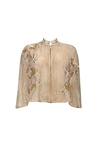 gold cherry blossoms and dragon flies chinese cape