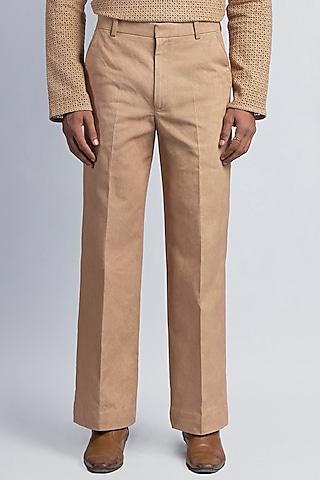 gold cotton twill trousers