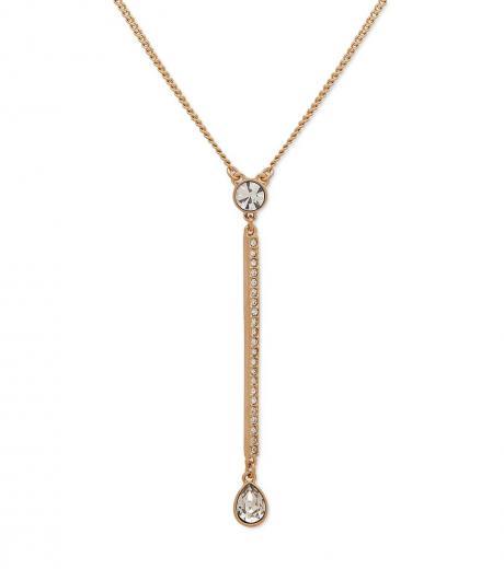 gold crystal lariat necklace