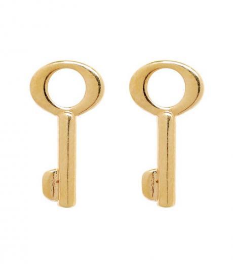 gold key earrings