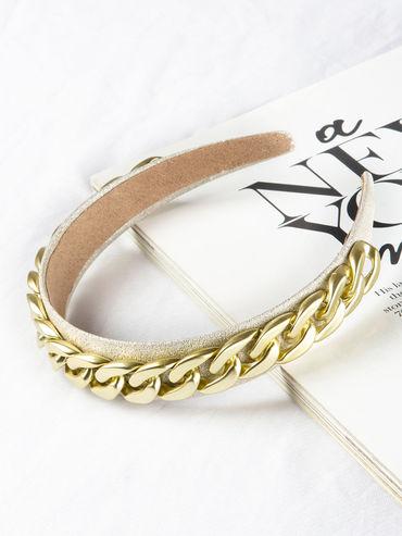 gold metallic chain thin hairband