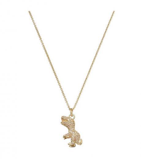 gold pave rexy necklace