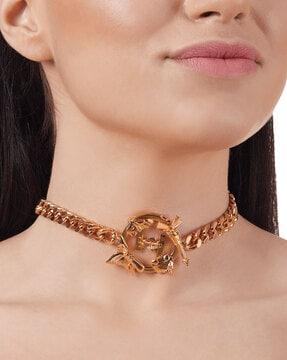 gold plated choker necklace