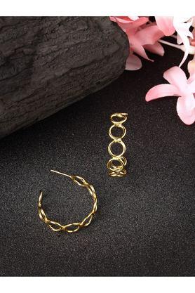 gold plated contemporary half hoop earrings