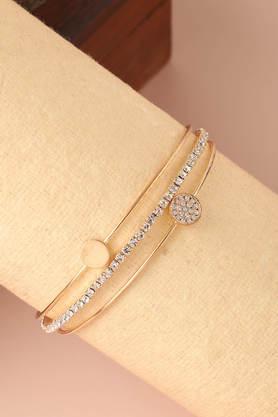 gold plated designer stone casual bracelet for women