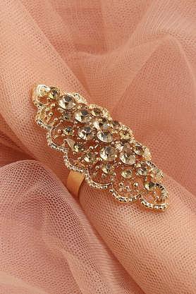 gold plated party designer stone ring for women