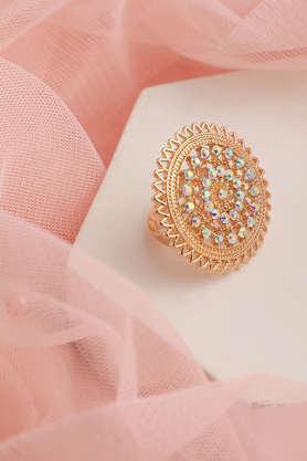 gold plated party designer stone ring for women