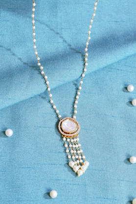 gold polki kundan pendent set necklace