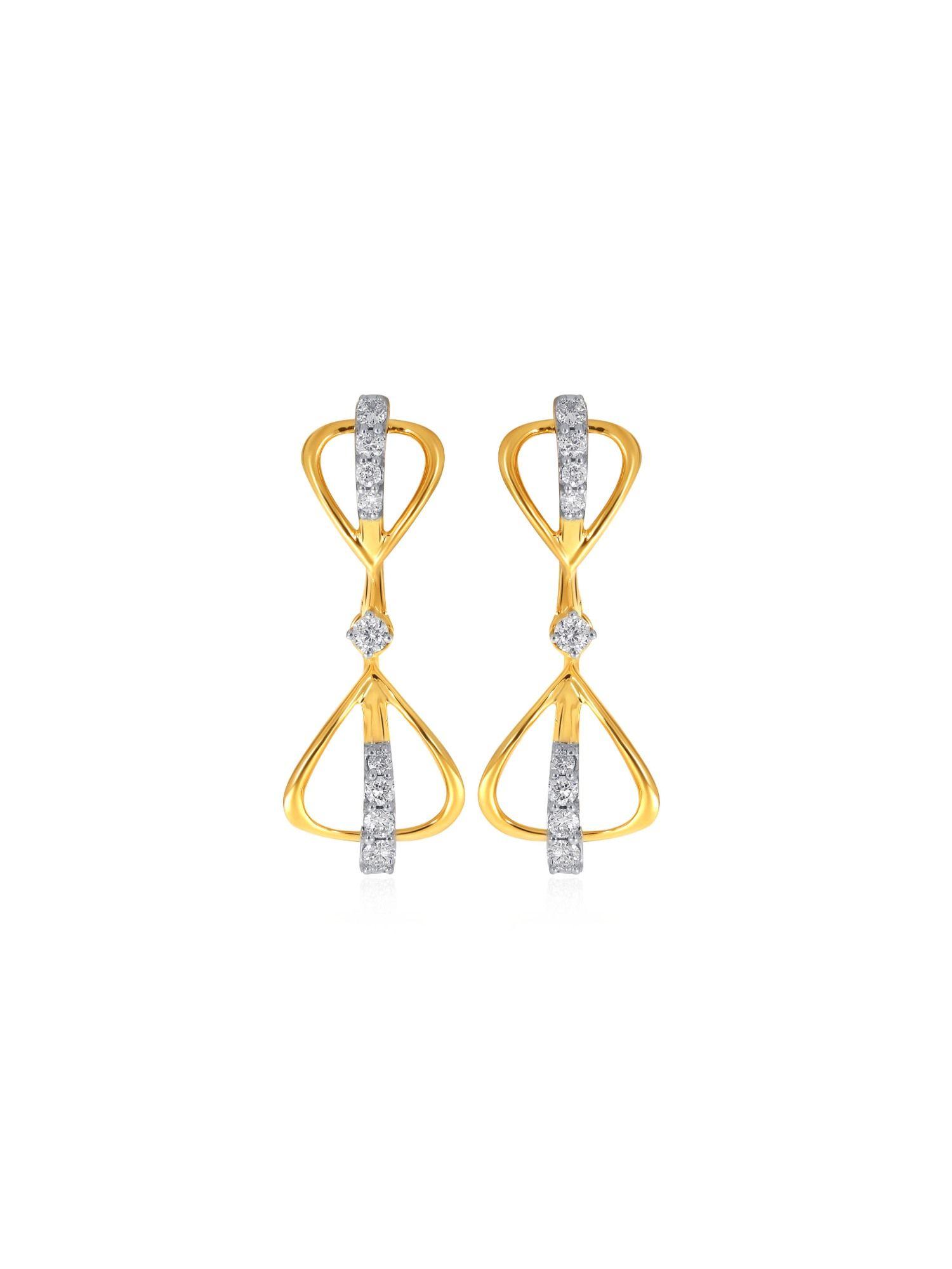 gold 18k yellow gold adorable aura diamond drop earrings