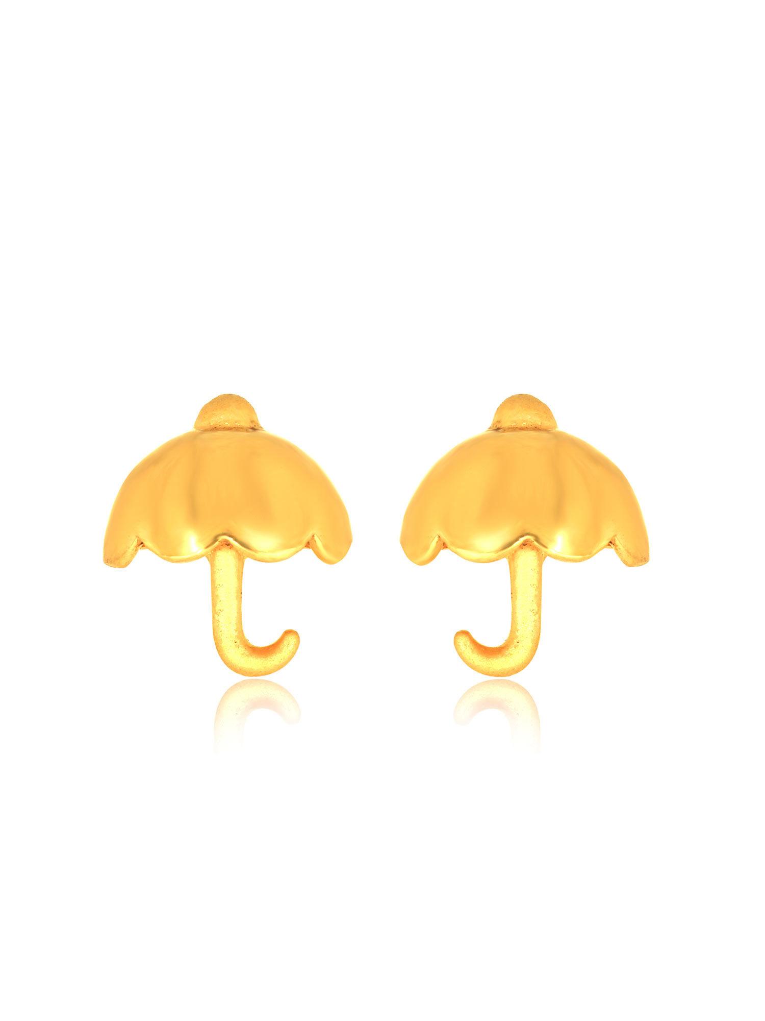gold 22k yellow gold adorable umbrella gold baby studs earrings